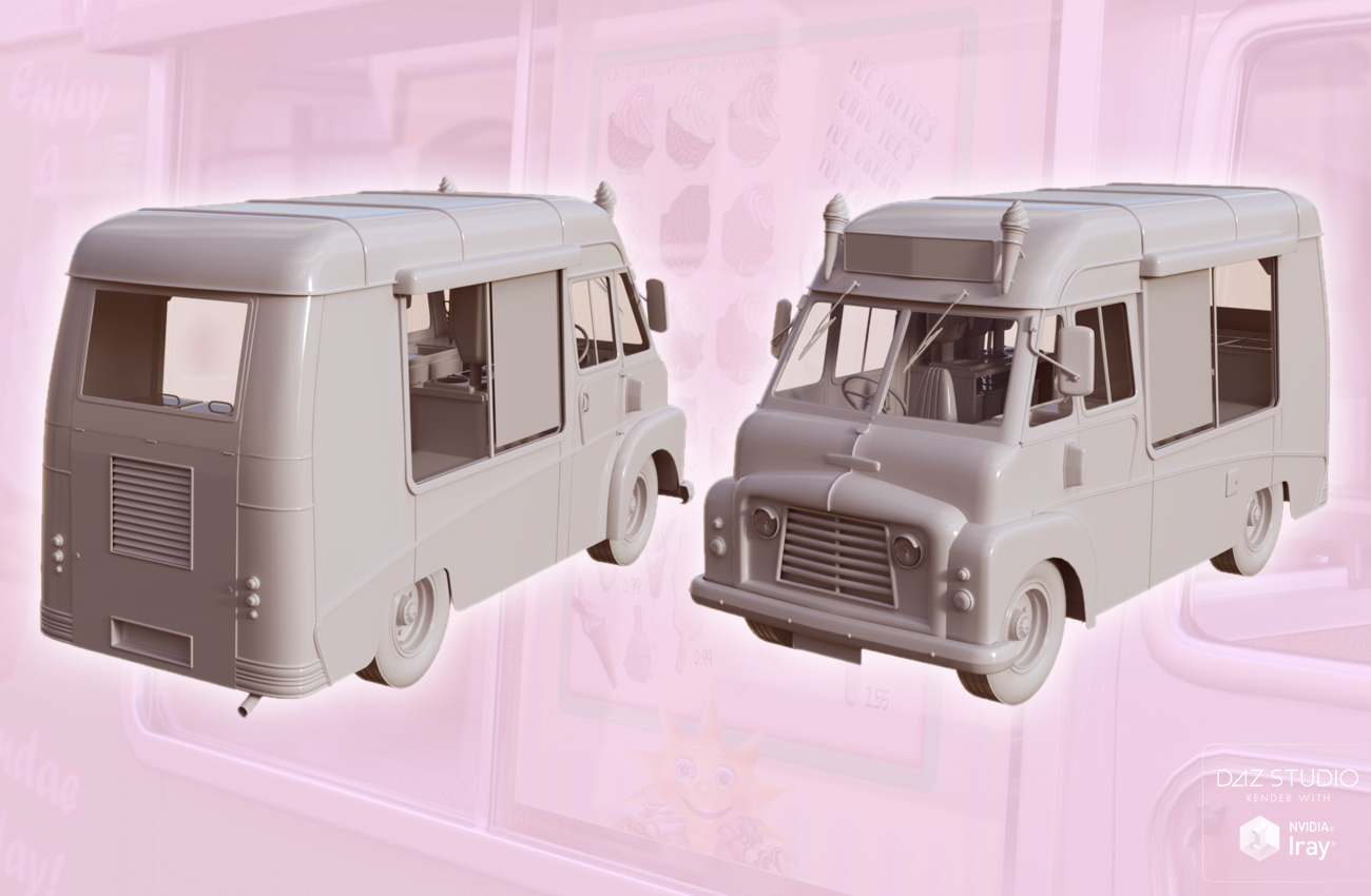 Vintage Ice Cream Van by: ForbiddenWhispersDavid Brinnen, 3D Models by Daz 3D