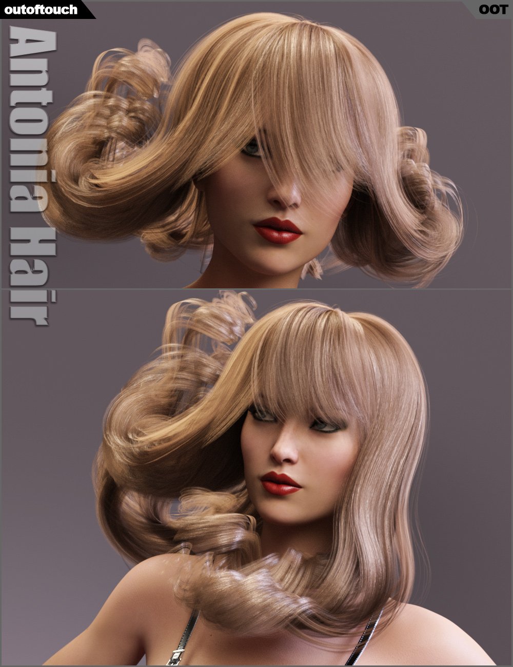 Antonia Hair by: outoftouch, 3D Models by Daz 3D