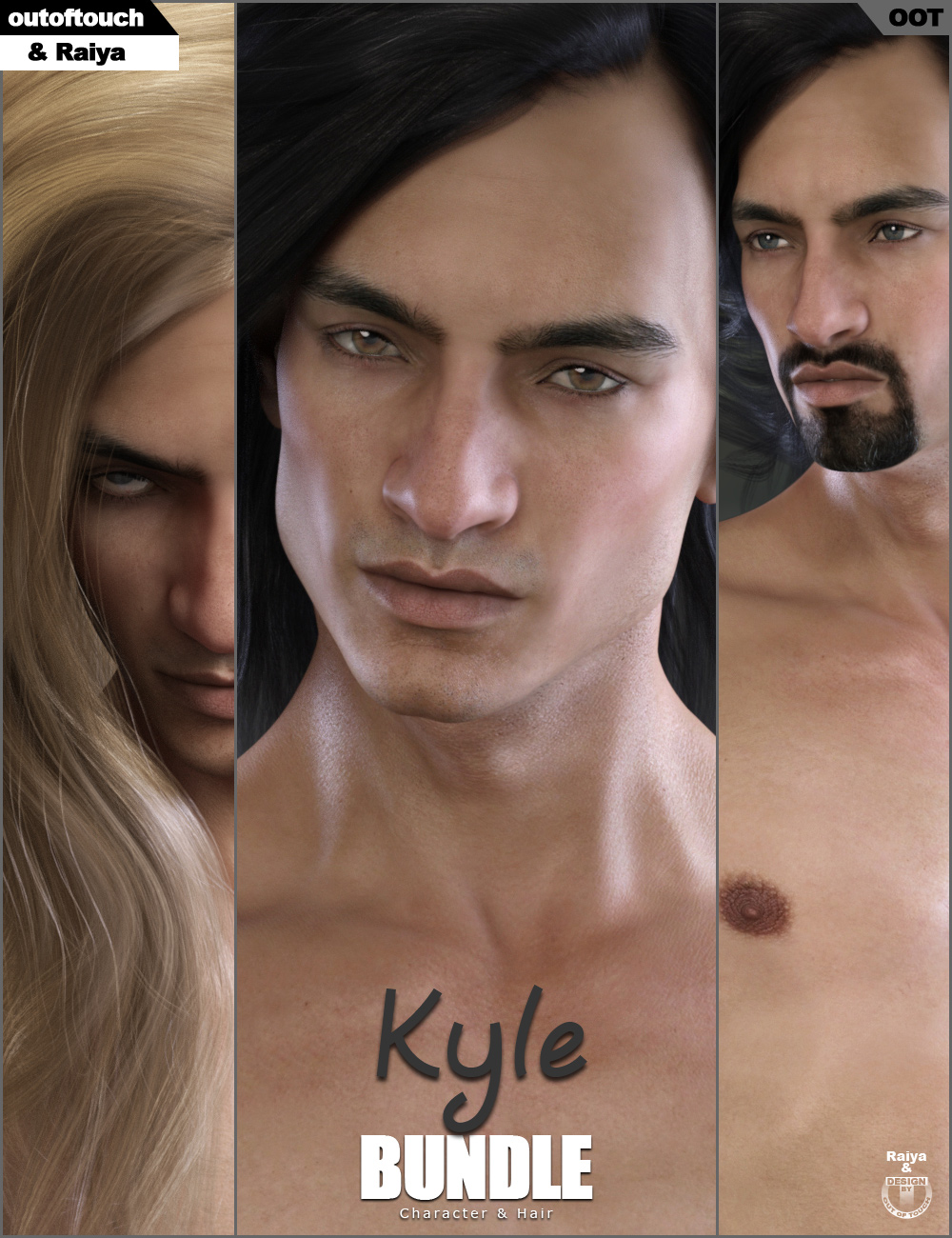 Kyle Character and Hair Bundle by: outoftouchRaiya, 3D Models by Daz 3D