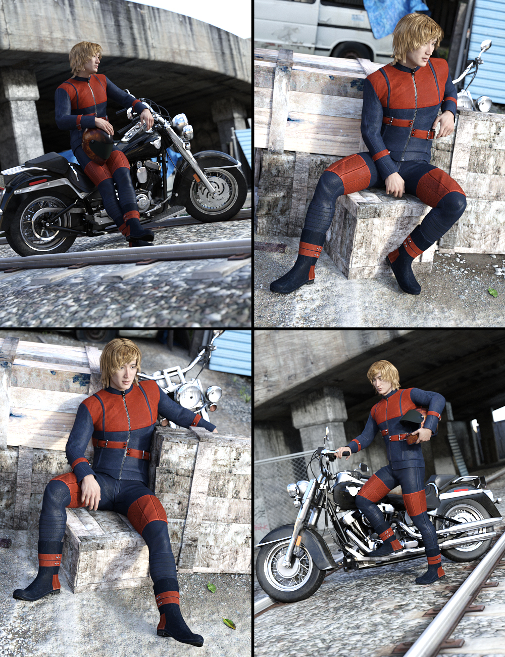 Biker Bandit Poses for Lee 7 Biker Bandit Poses for Lee 7 by: Capsces Digital Ink, 3D Models by Daz 3D