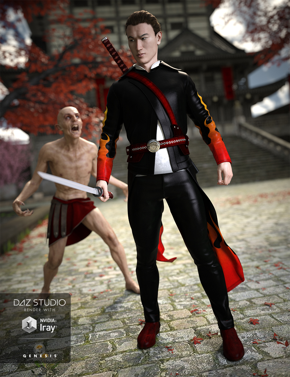 Vampire Hunter Outfit for Genesis 3 Male(s) by: MadaSarsa, 3D Models by Daz 3D
