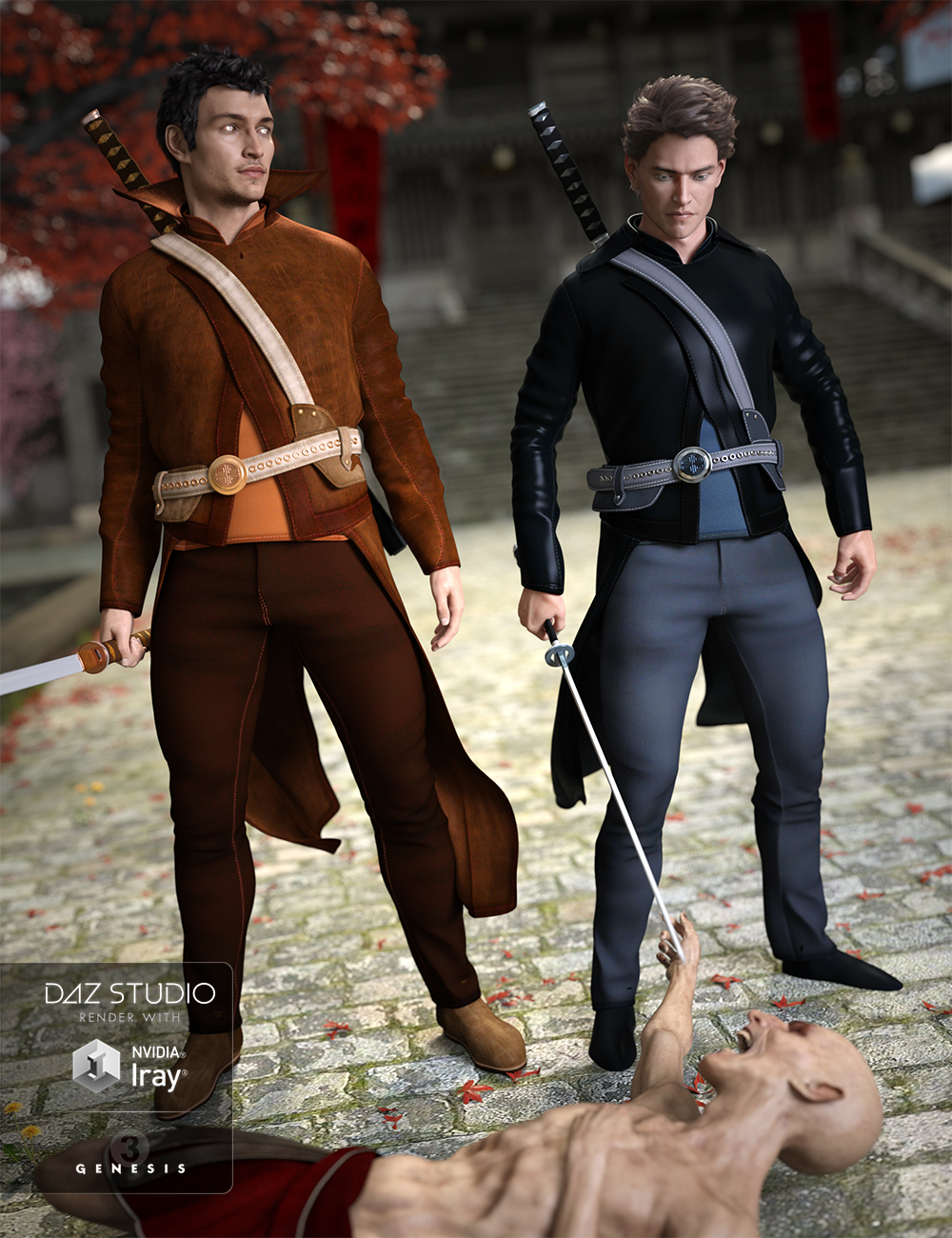 Vampire Hunter Outfit for Genesis 3 Male(s) by: MadaSarsa, 3D Models by Daz 3D