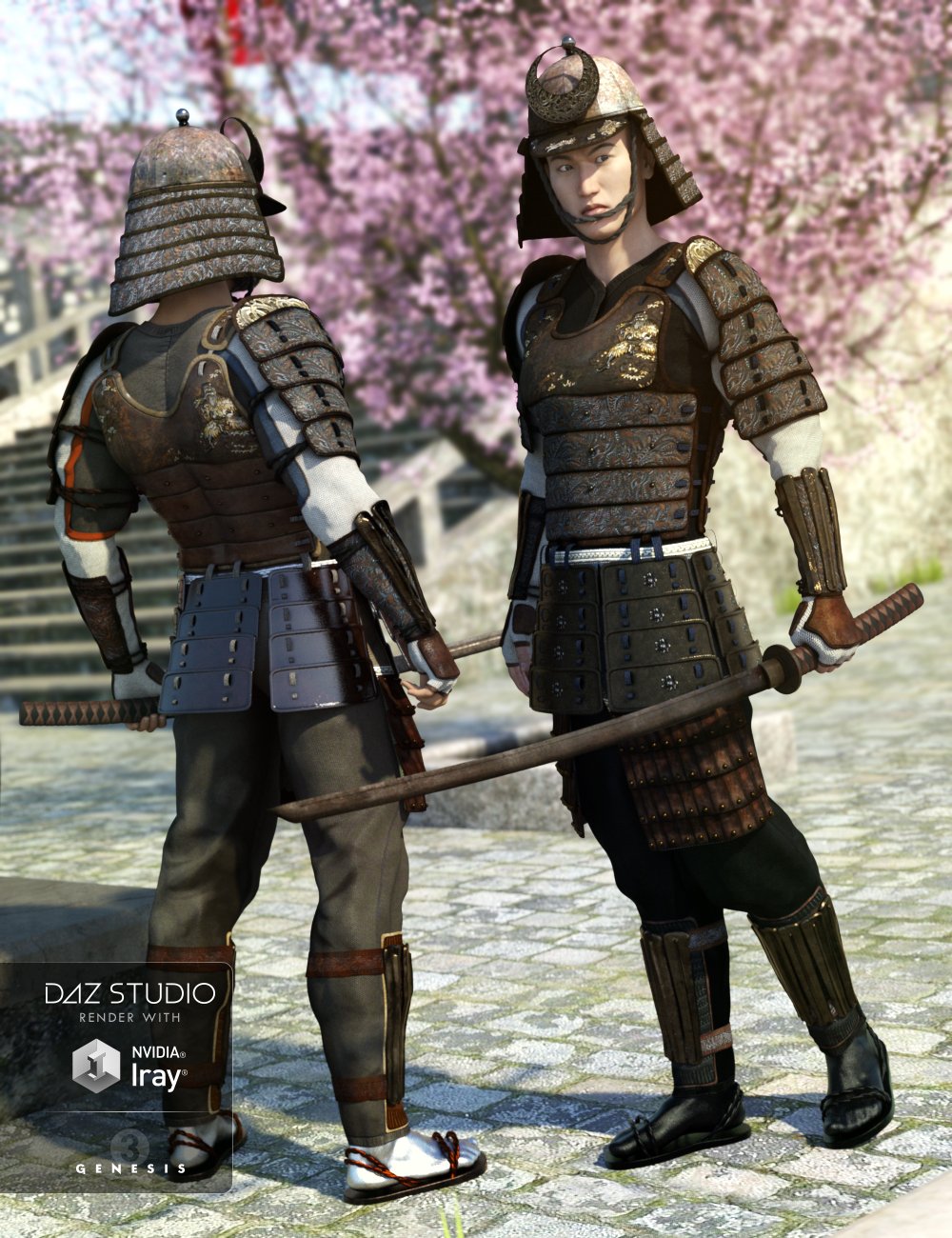 Shi No Kage Samurai Armor Textures by: Sarsa, 3D Models by Daz 3D