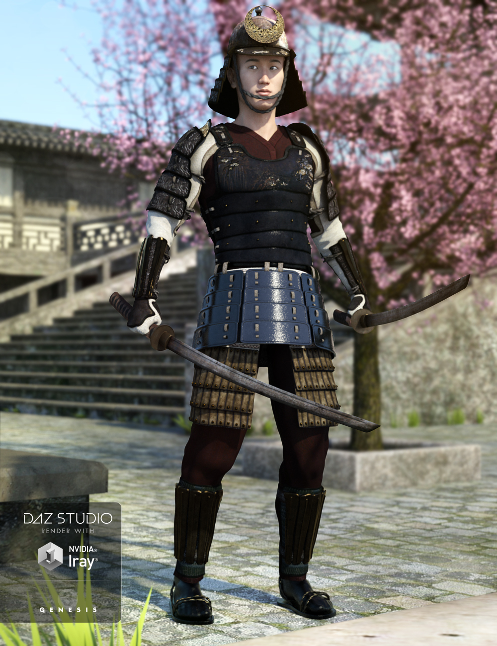 Shi No Kage Samurai Armor Textures by: Sarsa, 3D Models by Daz 3D