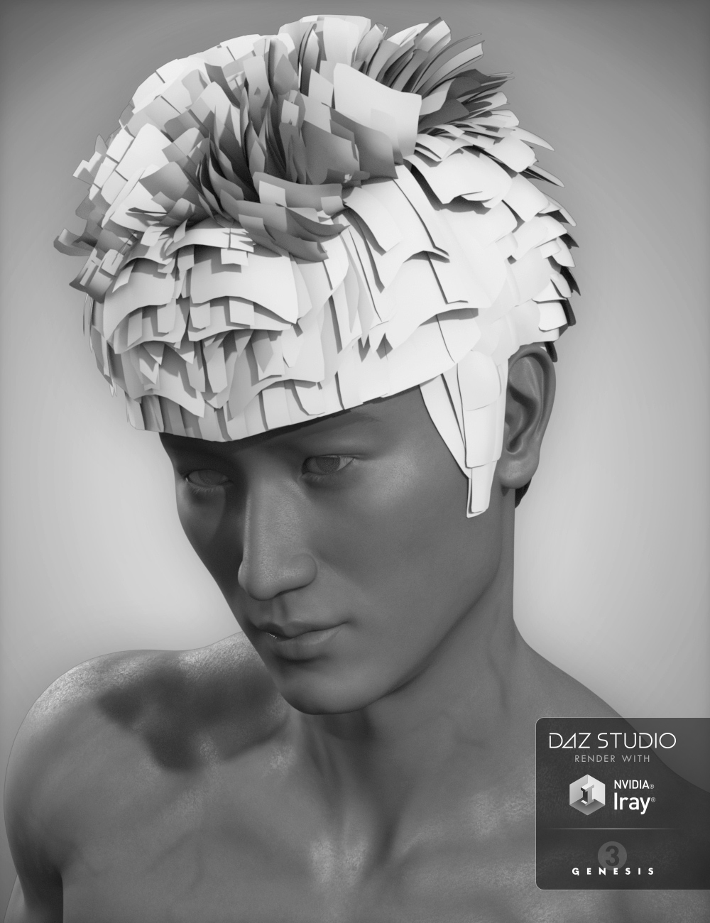 Tatsuo Hair for Genesis 3 Male(s) by: Propschick, 3D Models by Daz 3D