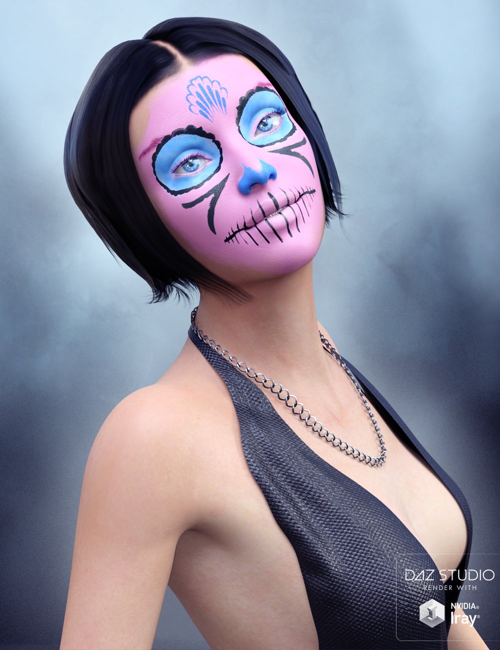 Sugar Skull Make-up for Genesis 3 Female by: ForbiddenWhispers, 3D Models by Daz 3D