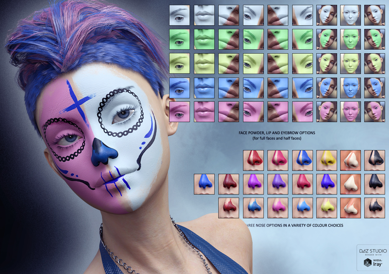 Sugar Skull Make-up for Genesis 3 Female Sugar Skull Make-up for Genesis 3 Female by: ForbiddenWhispers, 3D Models by Daz 3D