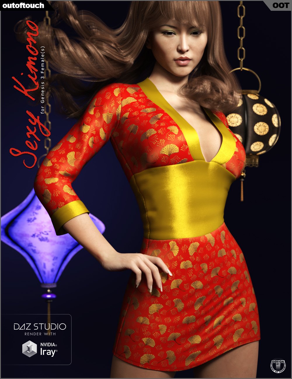 Sexy Kimono for Genesis 3 Female(s) by: outoftouch, 3D Models by Daz 3D