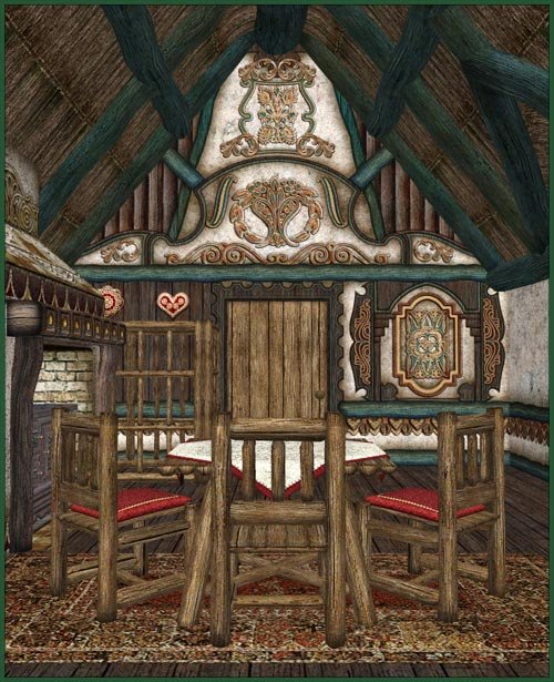 Fairytale Collection - Redhouse Cottage Interior by: , 3D Models by Daz 3D