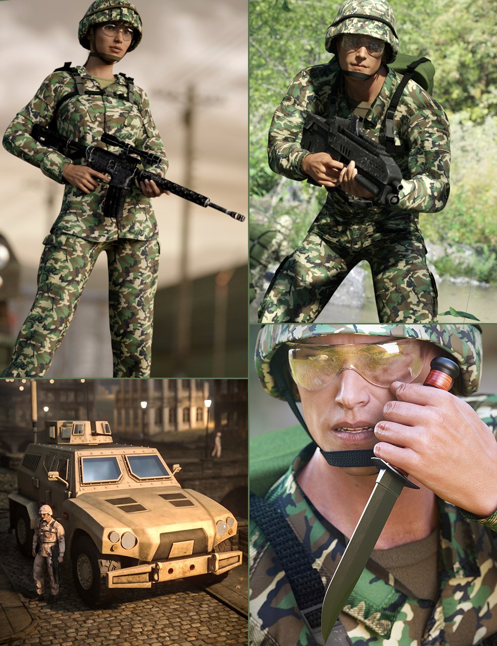 Military Reinforcements Bundle by: , 3D Models by Daz 3D