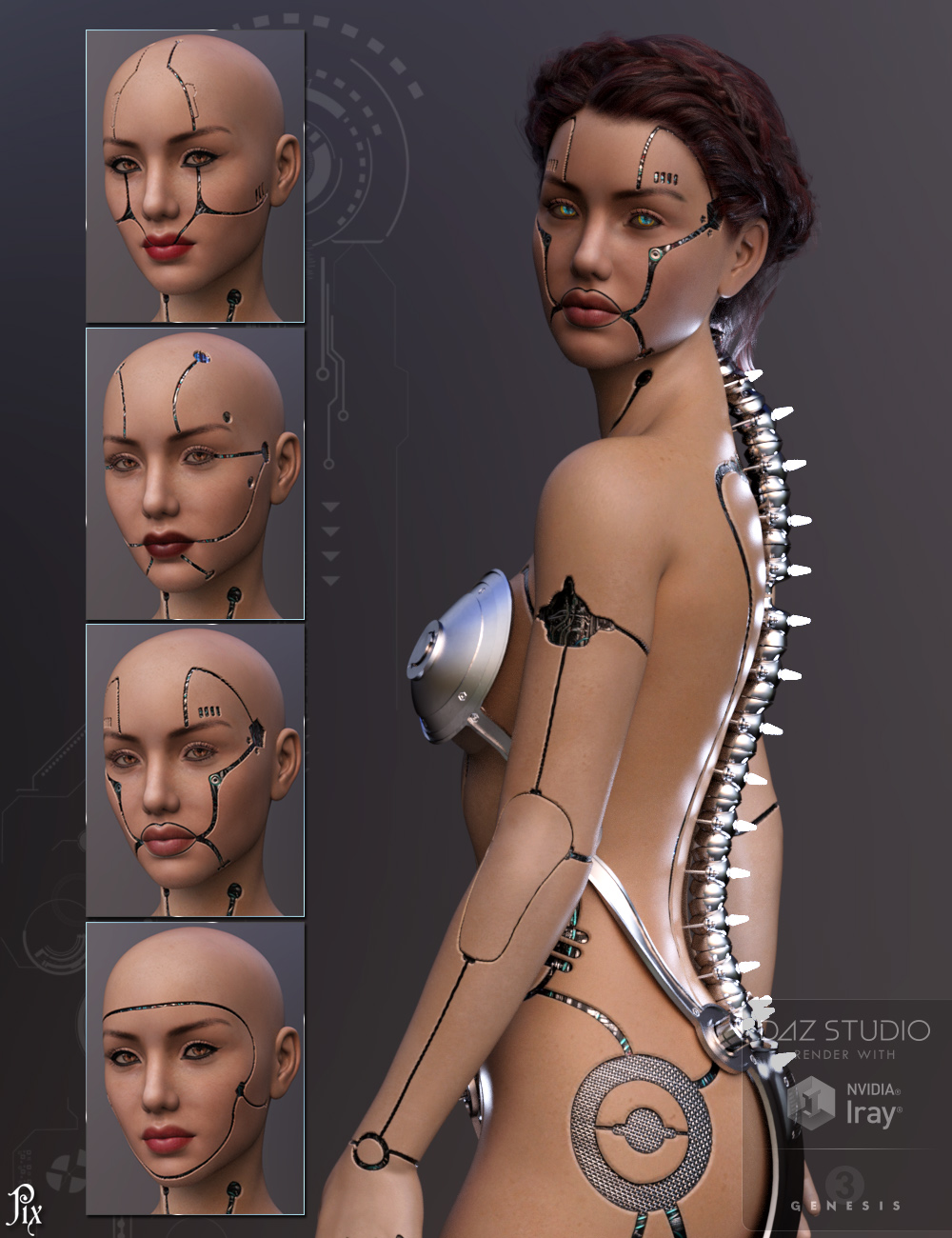 Pix - Synx for Genesis 3 Female by: PixelunaTraveler, 3D Models by Daz 3D