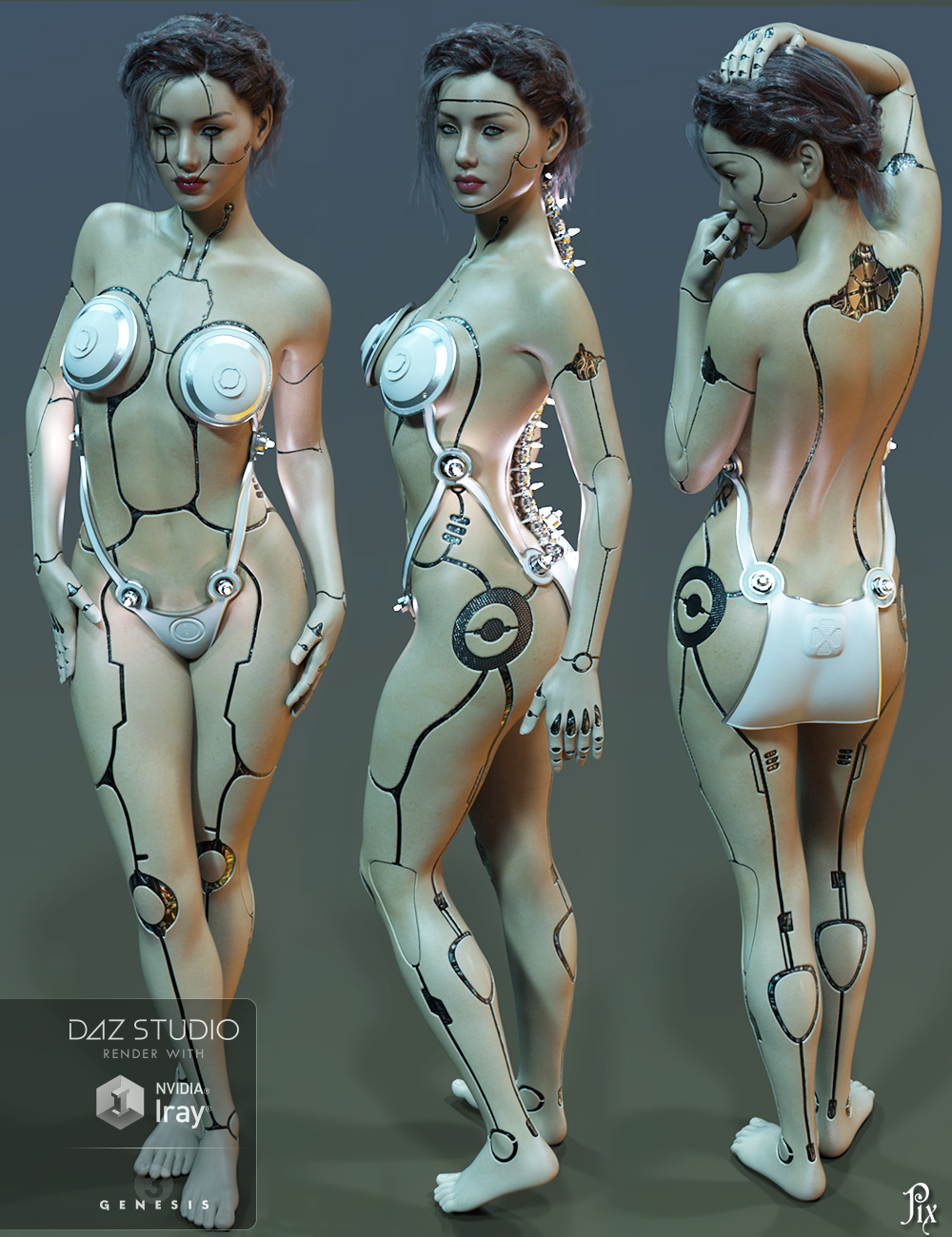 Pix - Synx for Genesis 3 Female by: PixelunaTraveler, 3D Models by Daz 3D