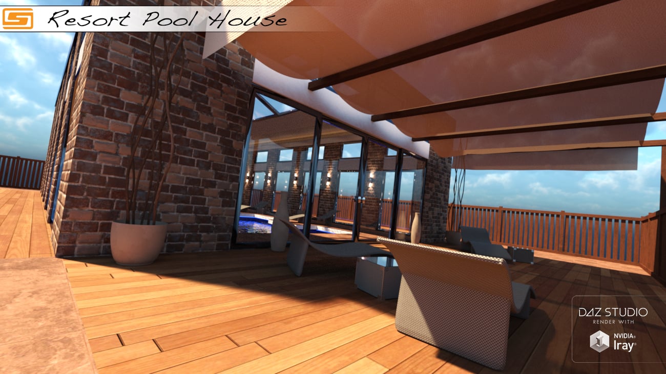 Resort Pool House Resort Pool House by: Sedor, 3D Models by Daz 3D