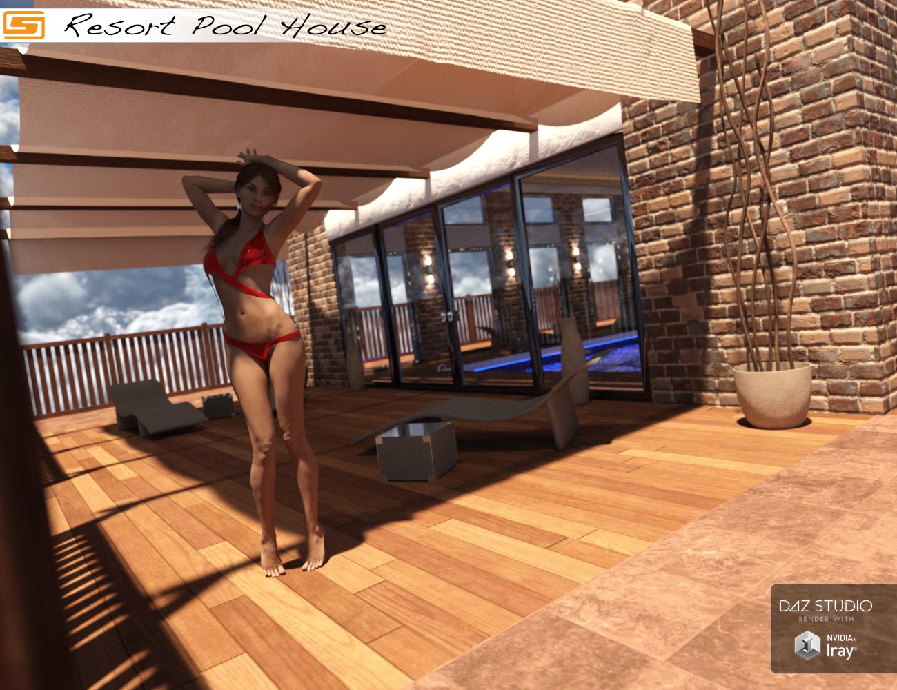 Resort Pool House by: Sedor, 3D Models by Daz 3D