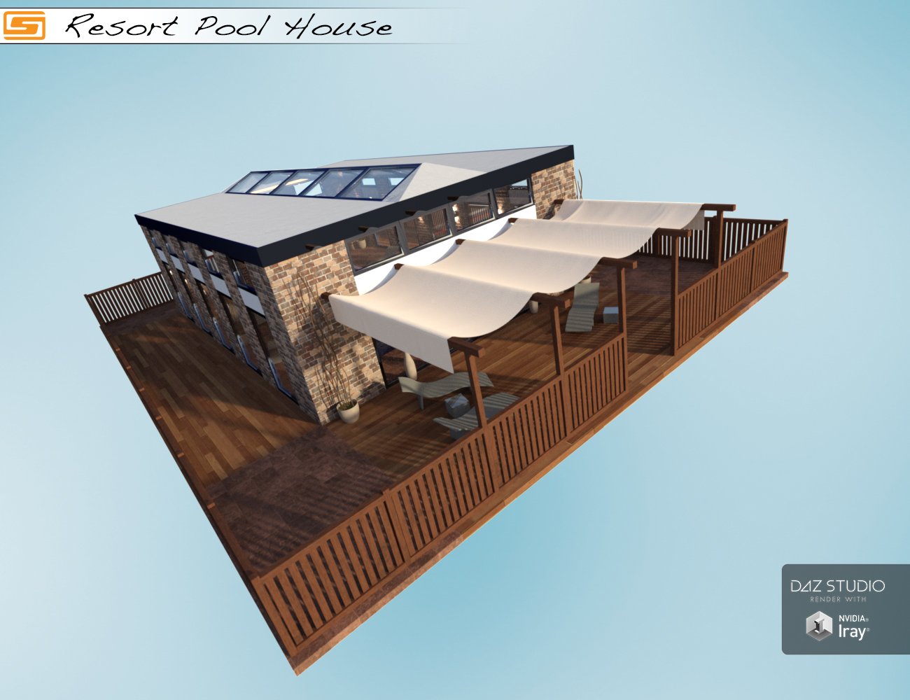 Resort Pool House by: Sedor, 3D Models by Daz 3D