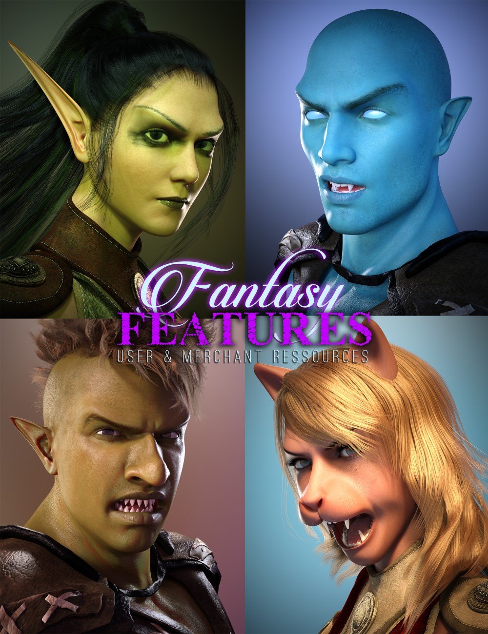 Fantasy Features for Genesis 3 BUNDLE by: Cake One, 3D Models by Daz 3D