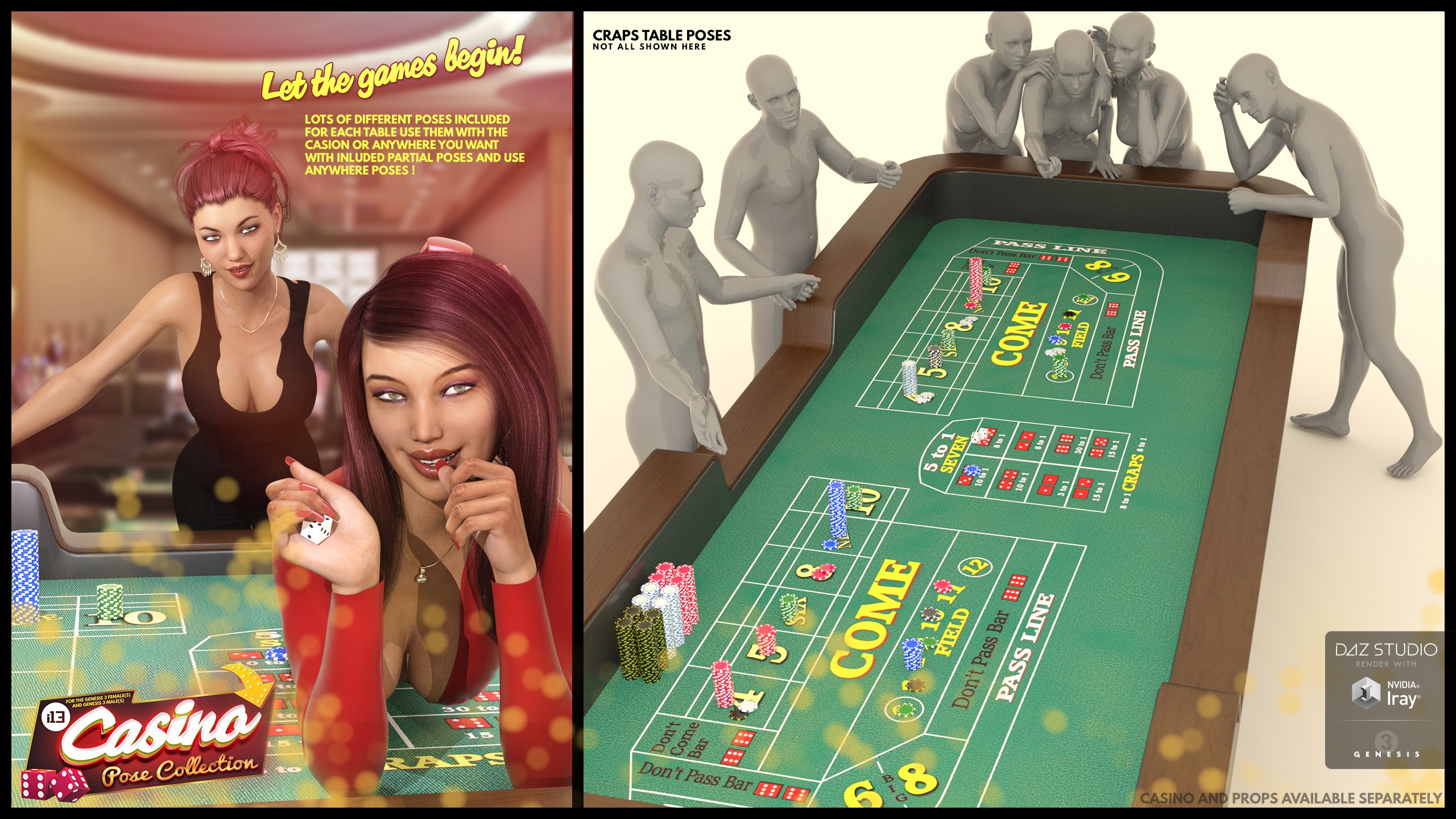 i13 Casino Pose Collection i13 Casino Pose Collection by: ironman13, 3D Models by Daz 3D