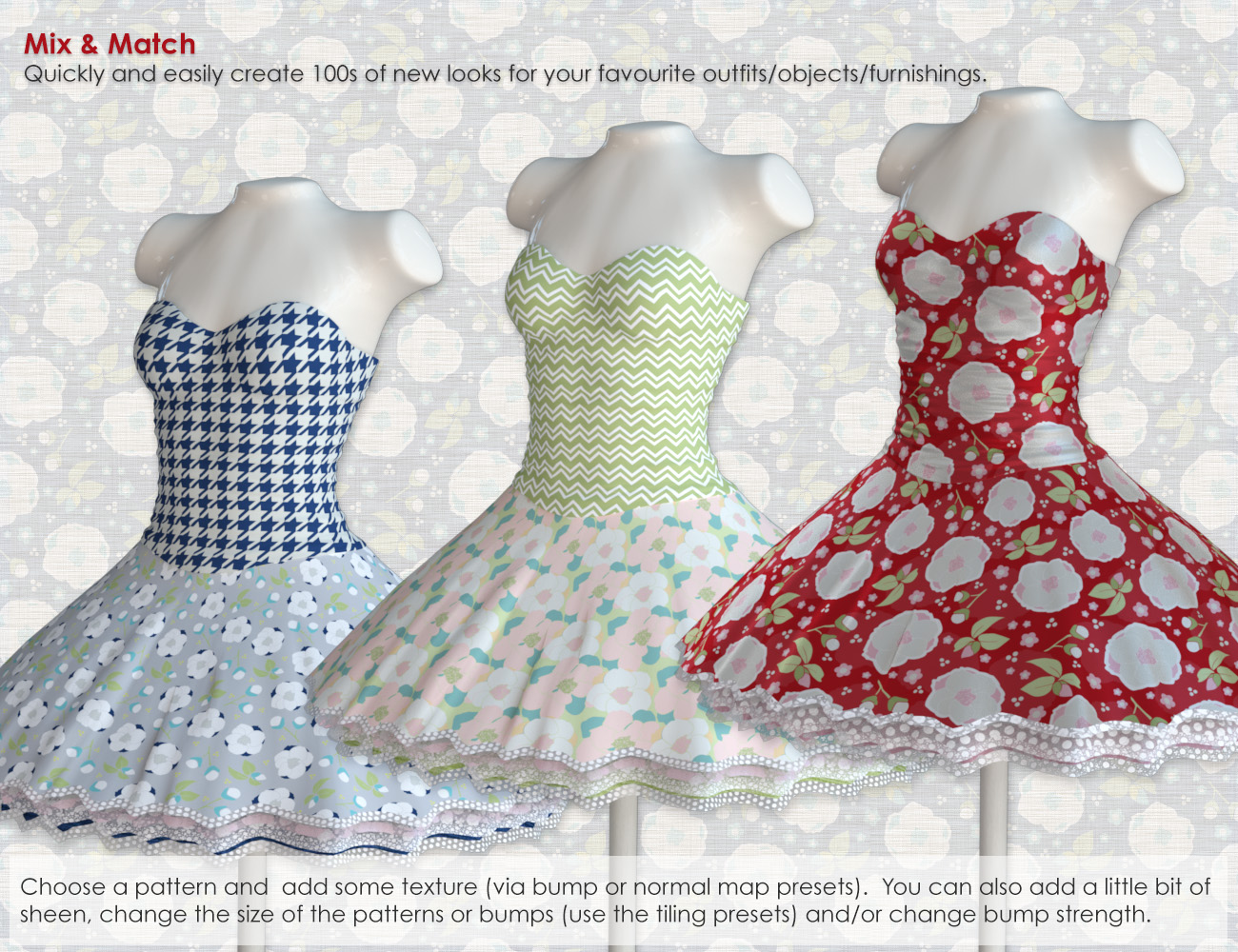 FabTex Pattern Iray Shaders: Camellia by: Diane, 3D Models by Daz 3D