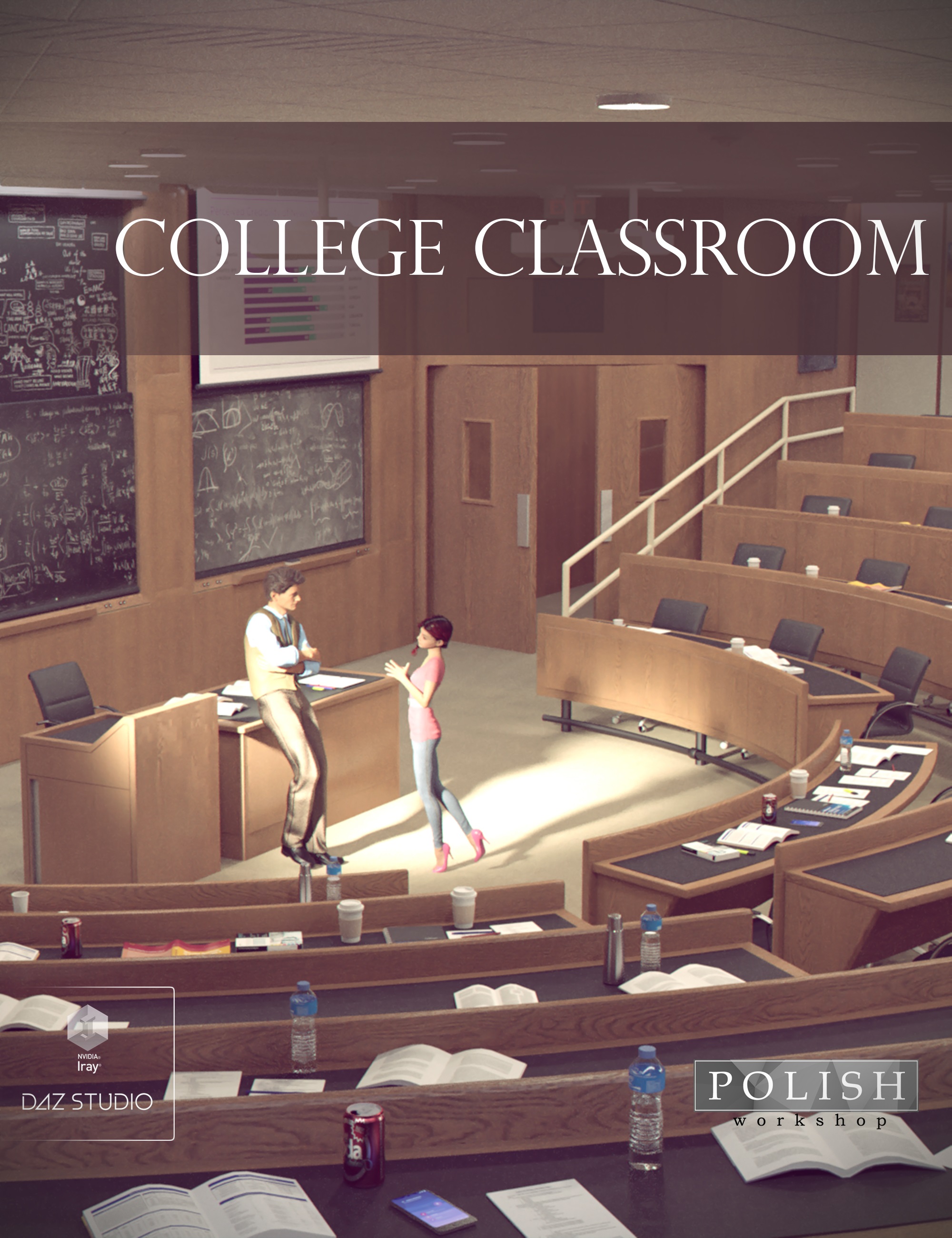 College Classroom by: Polish, 3D Models by Daz 3D