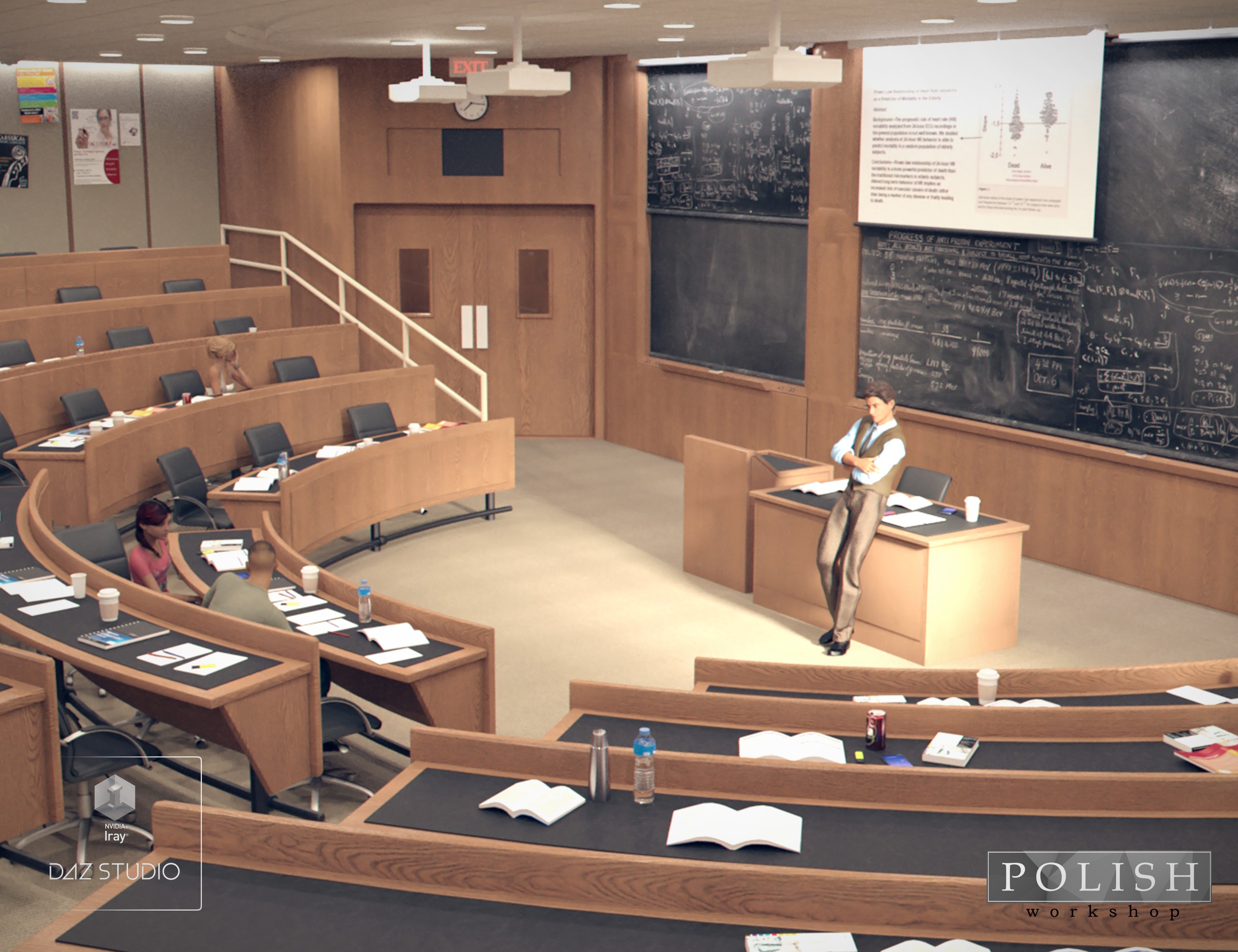 College Classroom by: Polish, 3D Models by Daz 3D