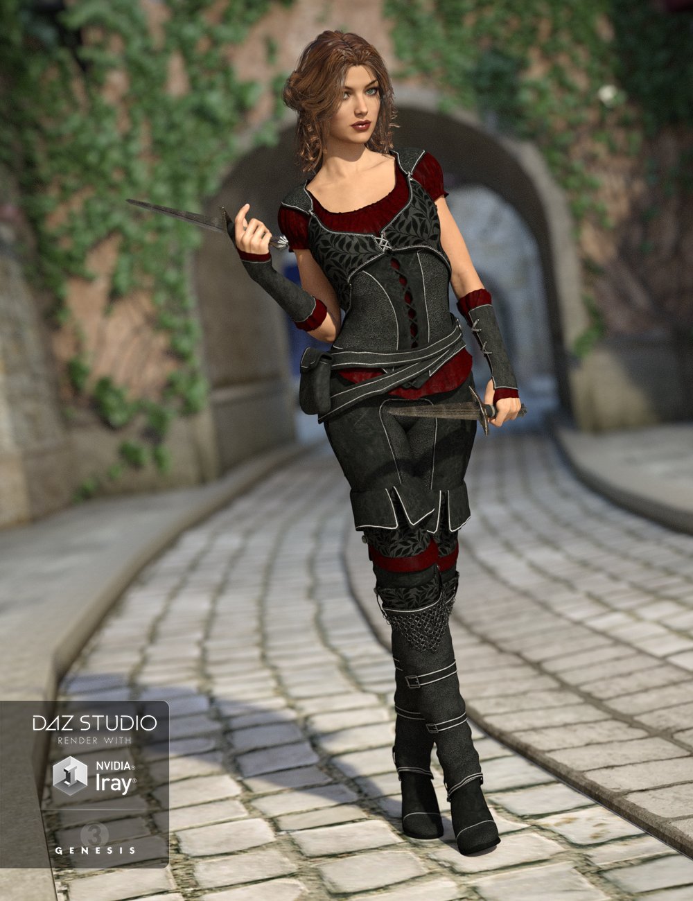 Shameless Rogue Outfit Textures by: Sarsa, 3D Models by Daz 3D