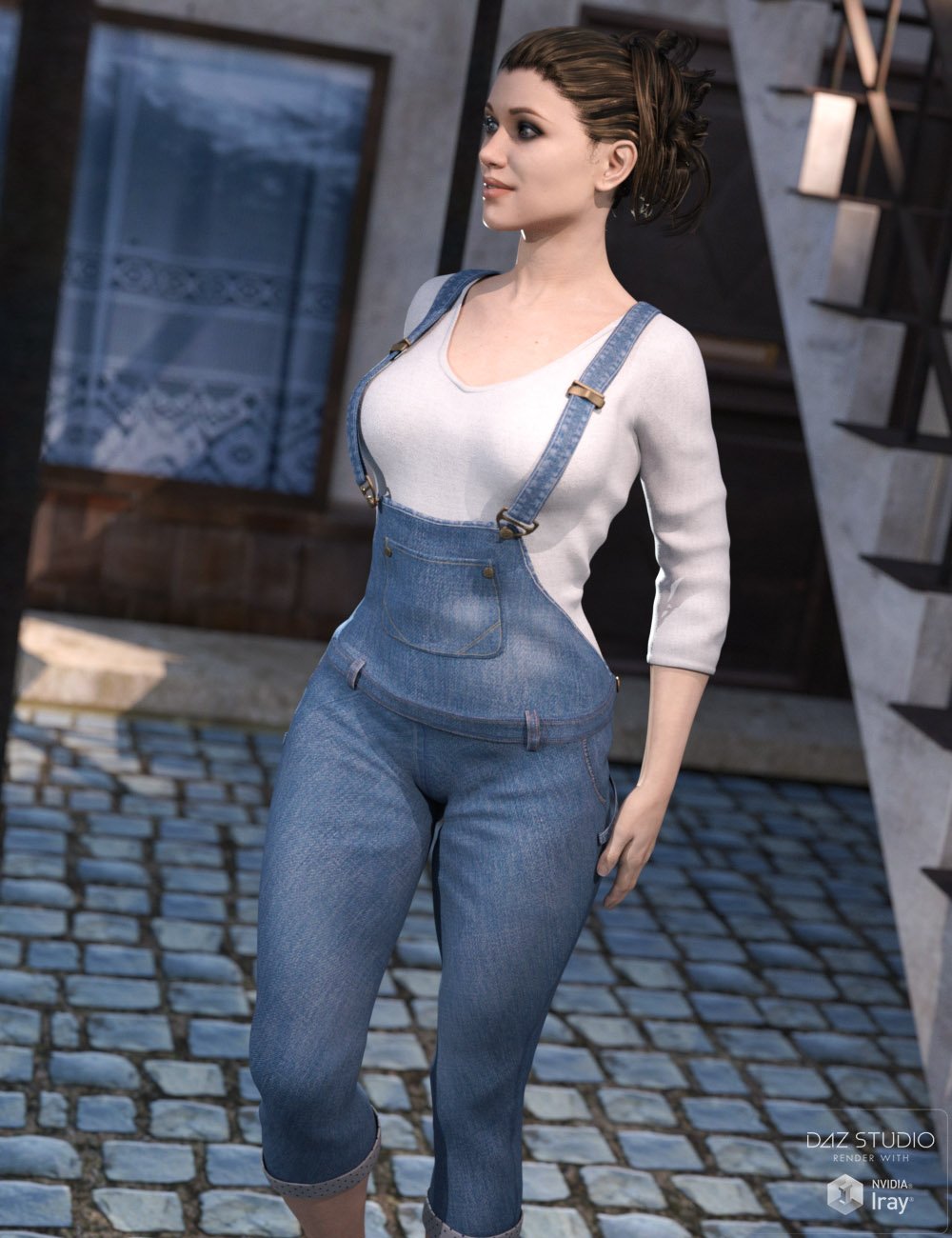 Stylish Overall for Genesis 3 Female(s) by: tentman, 3D Models by Daz 3D