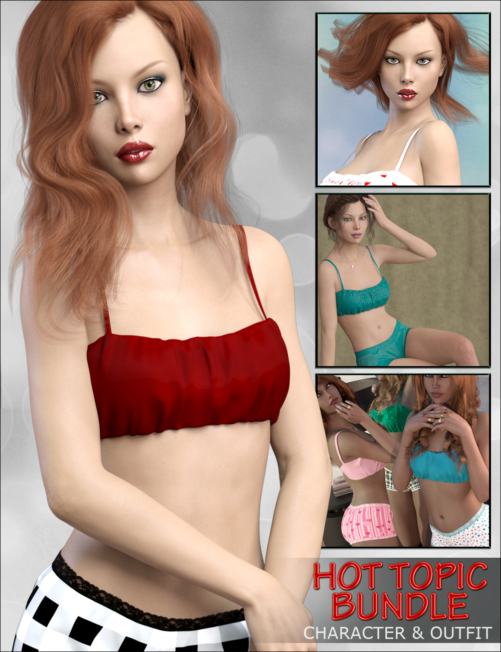 Hot Topic Bundle – HD Character, Outfit and Expansion by: Fred Winkler ArtSabbyFisty & DarcShanasSoulmate, 3D Models by Daz 3D