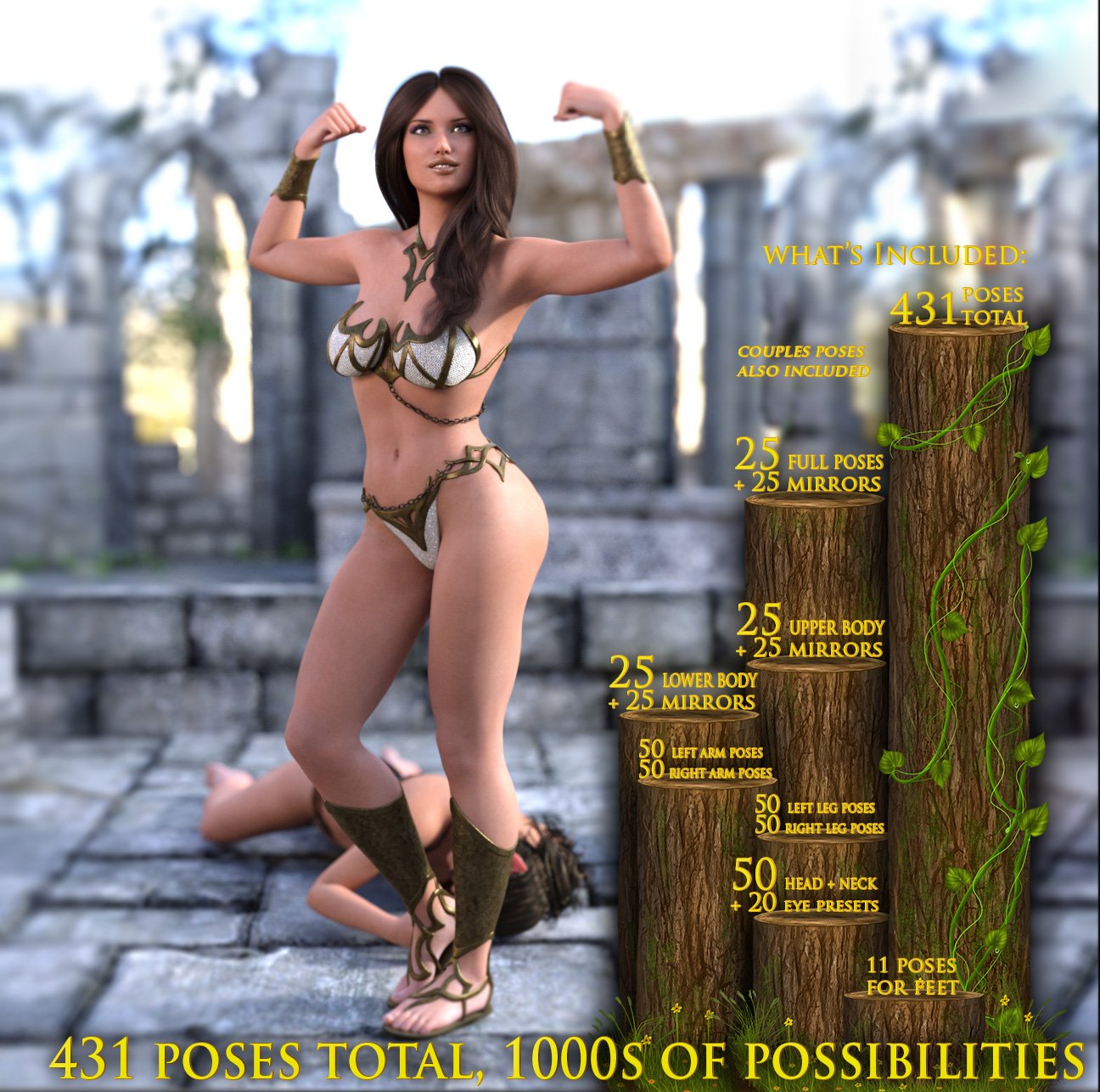 i13 Conquest and Defeat for the Genesis 3 Female(s) by: ironman13, 3D Models by Daz 3D