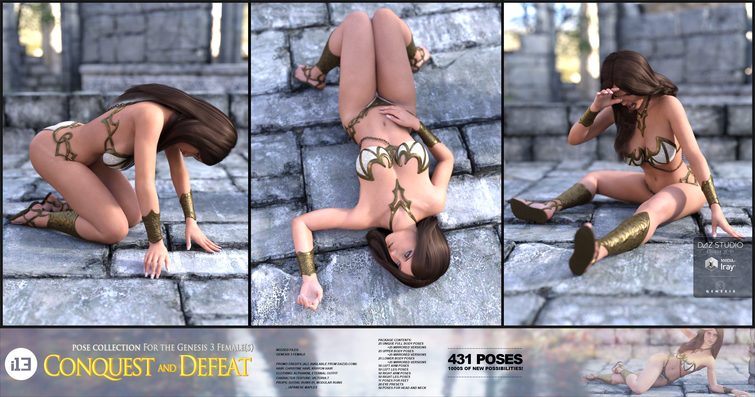 i13 Conquest and Defeat for the Genesis 3 Female(s) i13 Conquest and Defeat for the Genesis 3 Female(s) by: ironman13, 3D Models by Daz 3D