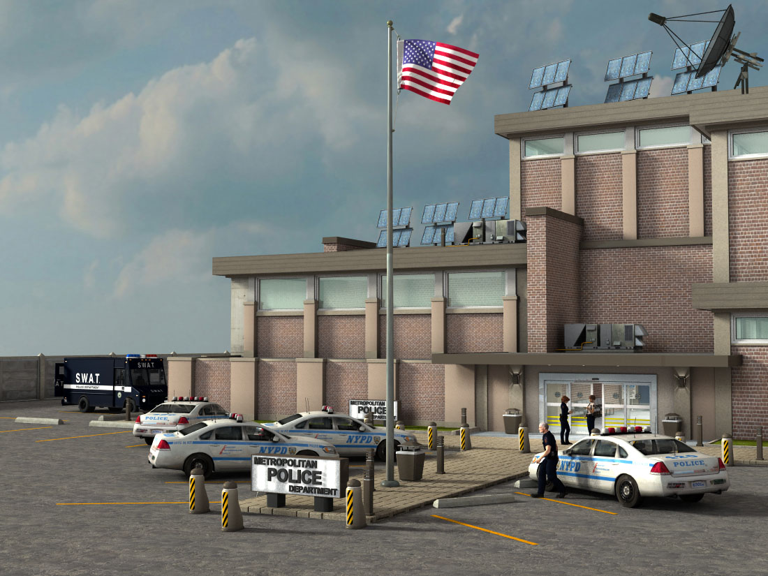 1stBastion Buildings: Police Station 1stBastion Buildings: Police Station by: FirstBastion, 3D Models by Daz 3D