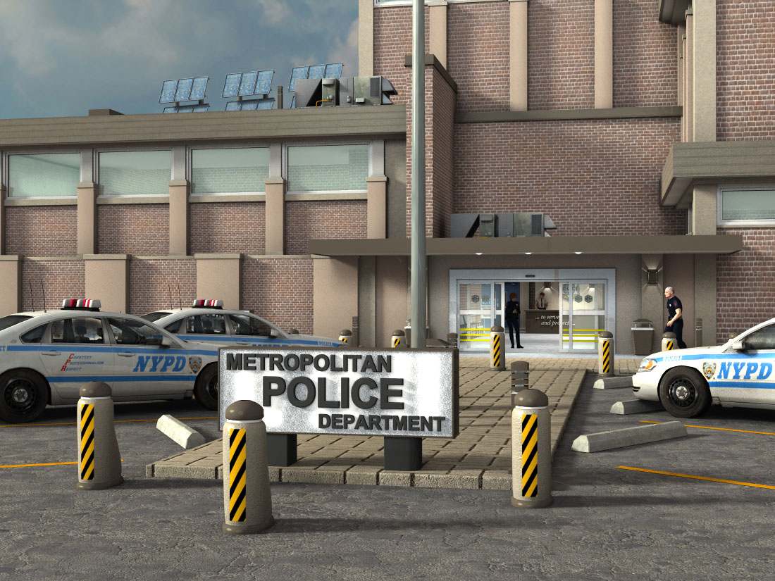 1stBastion Buildings: Police Station 1stBastion Buildings: Police Station by: FirstBastion, 3D Models by Daz 3D