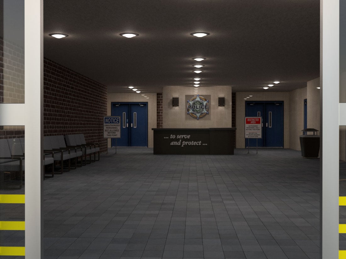 1stBastion Buildings: Police Station by: FirstBastion, 3D Models by Daz 3D