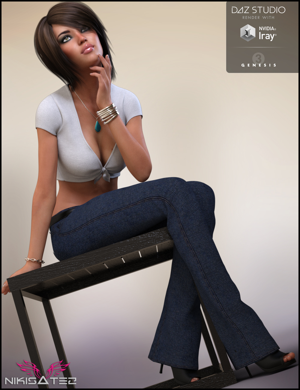 Farrah Outfit for Genesis 3 Female(s) by: Nikisatez, 3D Models by Daz 3D