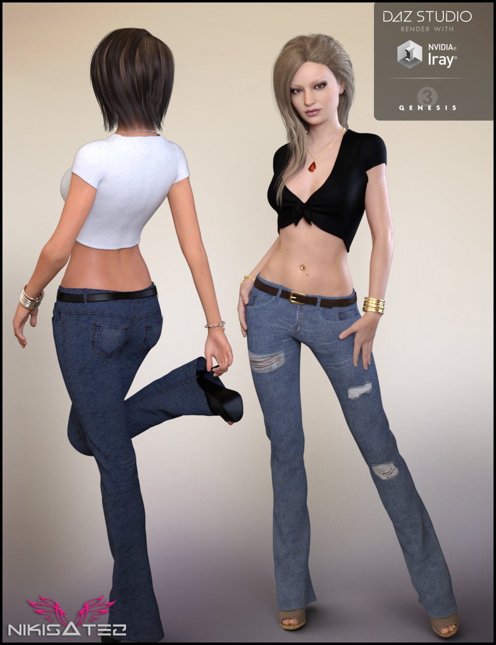Farrah Outfit for Genesis 3 Female(s) by: Nikisatez, 3D Models by Daz 3D