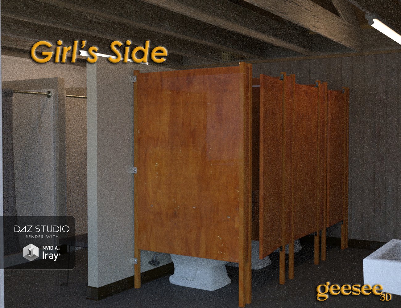 Common Shower House Common Shower House by: GeeSee3D, 3D Models by Daz 3D
