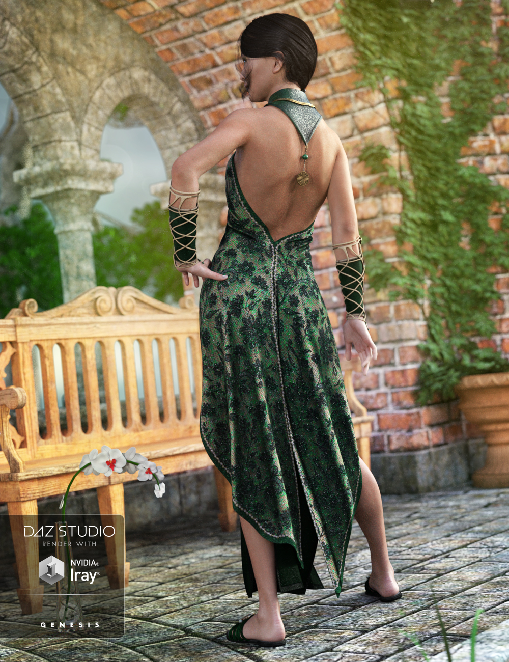 Jade Dream Outfit for Genesis 3 Female(s) by: SarsaMada, 3D Models by Daz 3D