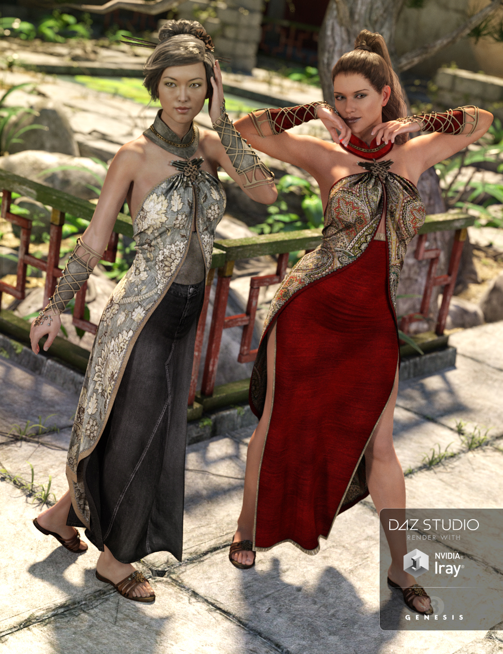 Jade Dream Outfit Textures by: Sarsa, 3D Models by Daz 3D