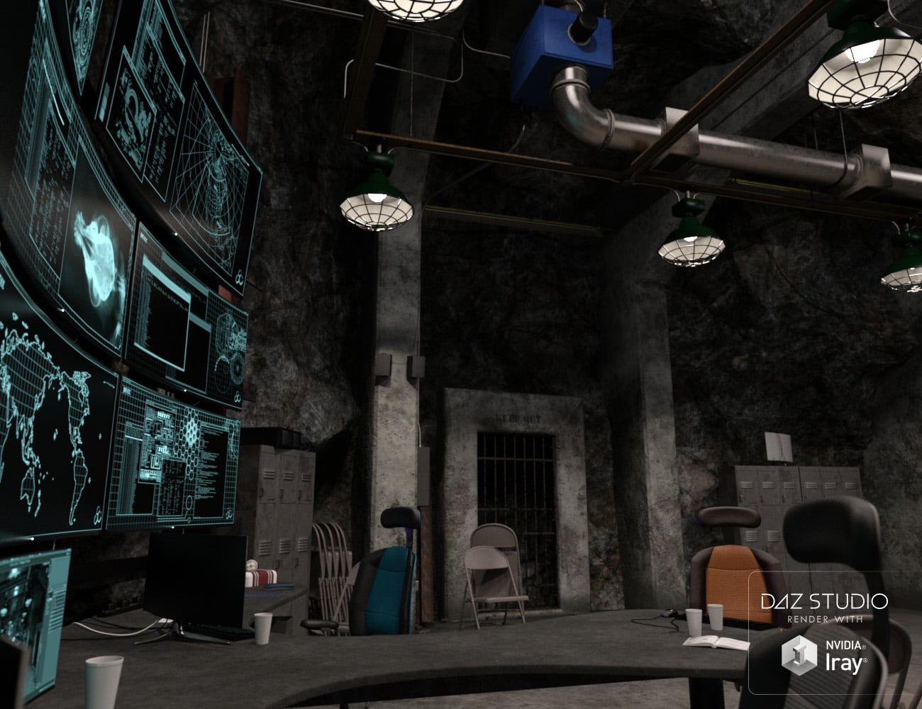 Deep Underground Command Center Daz 3D Deep underground command center daz 3d