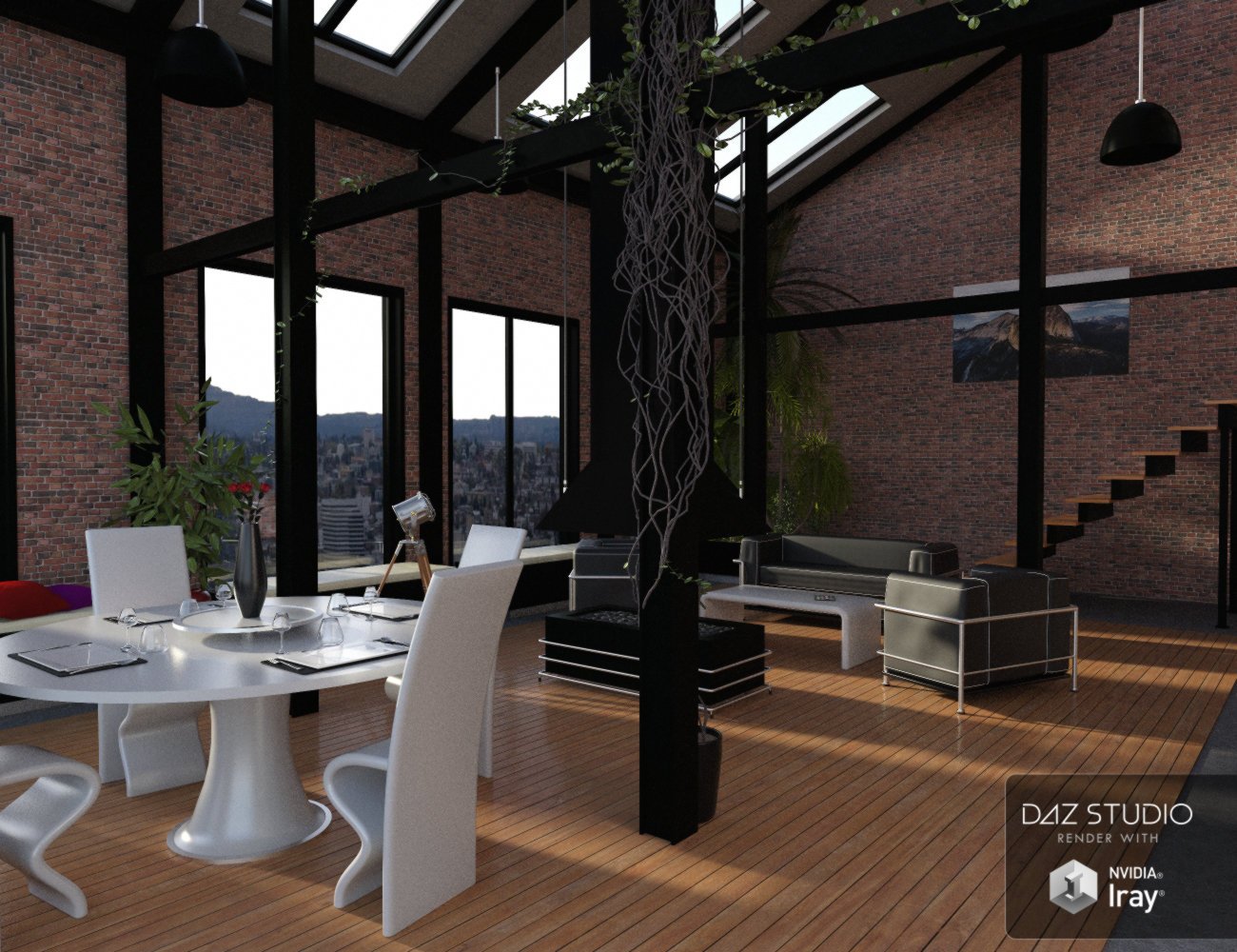 Modern NY Style Loft by: Mely3D, 3D Models by Daz 3D