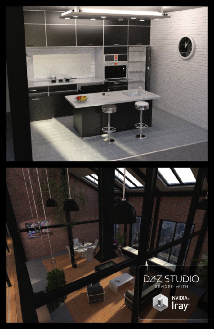 Modern NY Style Loft Modern NY Style Loft by: Mely3D, 3D Models by Daz 3D