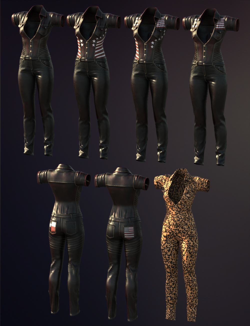 Classic Denim Jumpsuit for Genesis 3 Female(s) by: Linday, 3D Models by Daz 3D