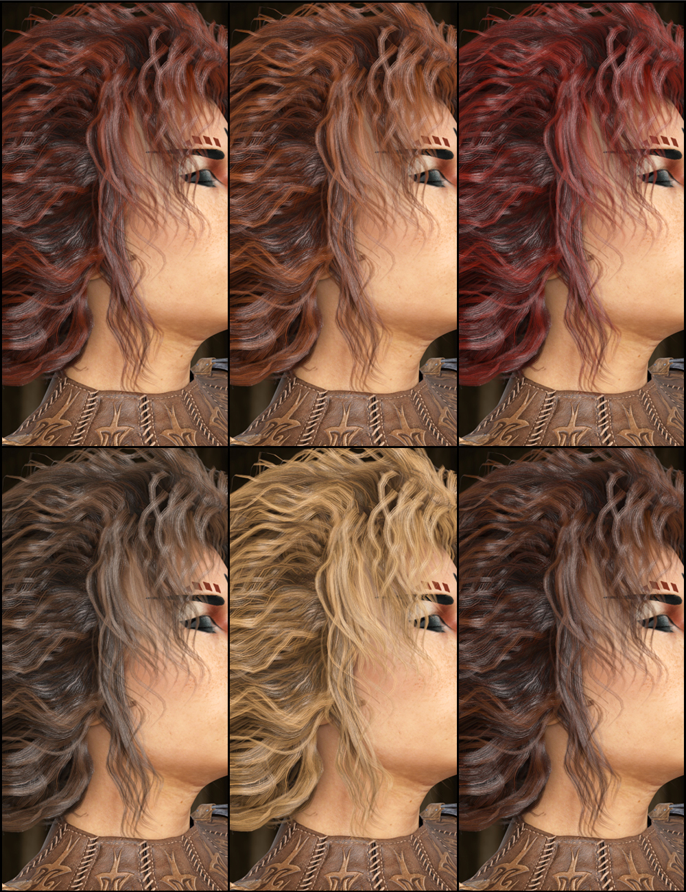 Mele Hair for Genesis 3 Female(s) by: 3DCelebrity, 3D Models by Daz 3D