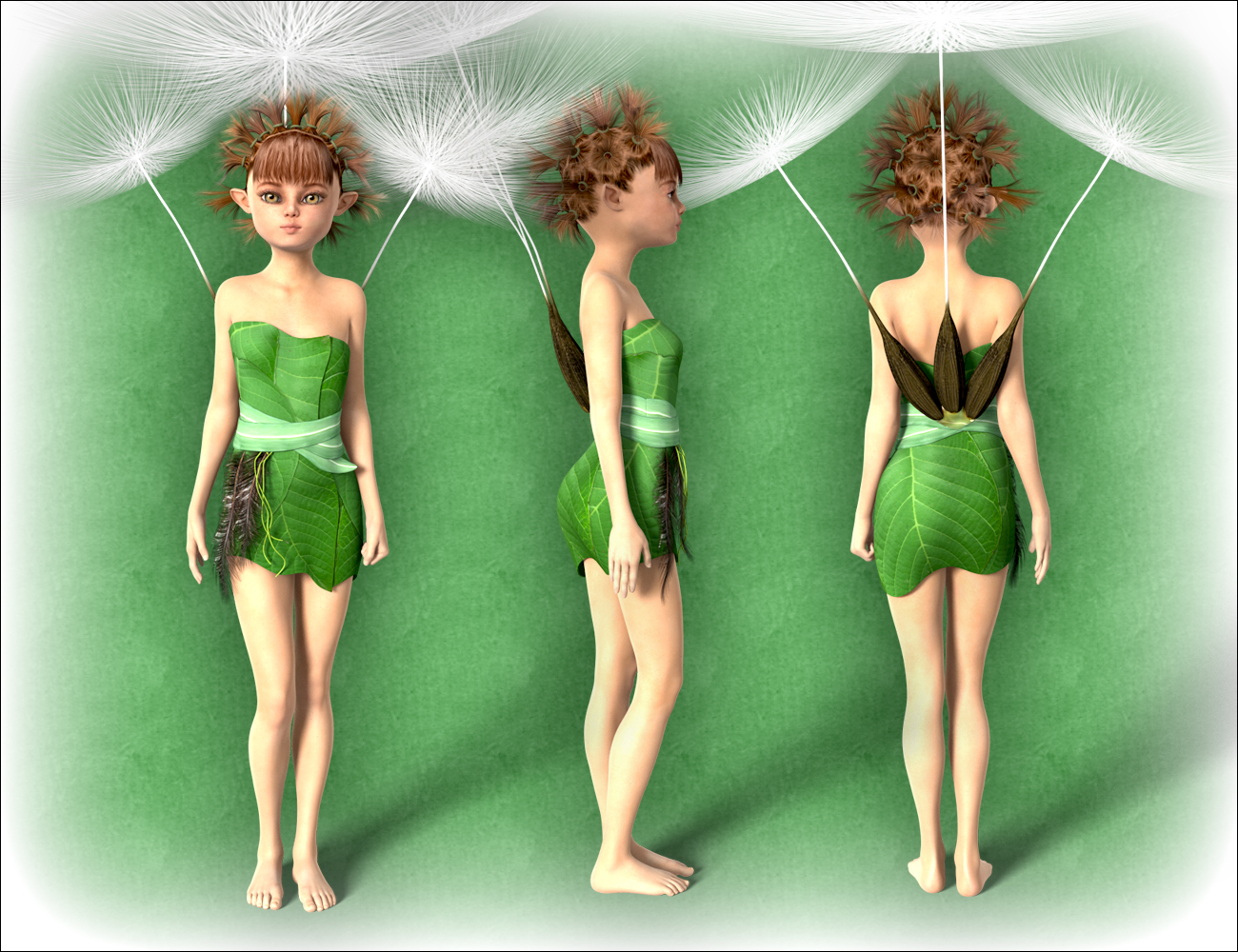 Dandelion Clothes for Genesis 3 Female(s) by: DarkStarBurningMindVision G.D.S., 3D Models by Daz 3D