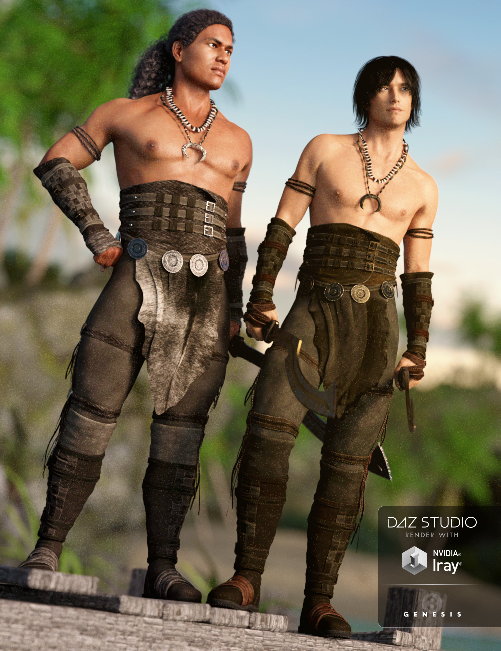 Island Warrior Outfit Textures by: Anna Benjamin, 3D Models by Daz 3D