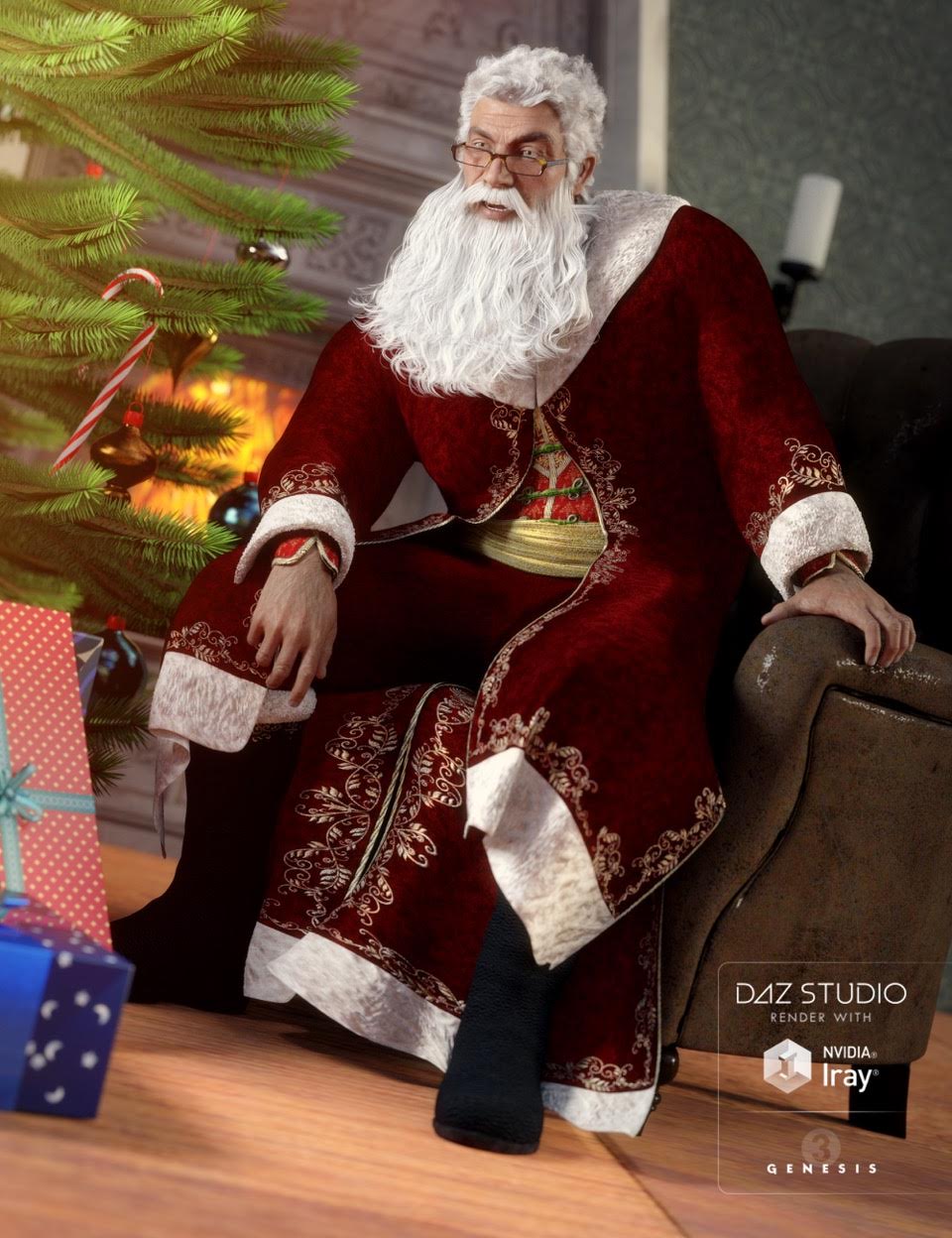 Victorian Santa for Genesis 3 Male(s) by: Mada, 3D Models by Daz 3D