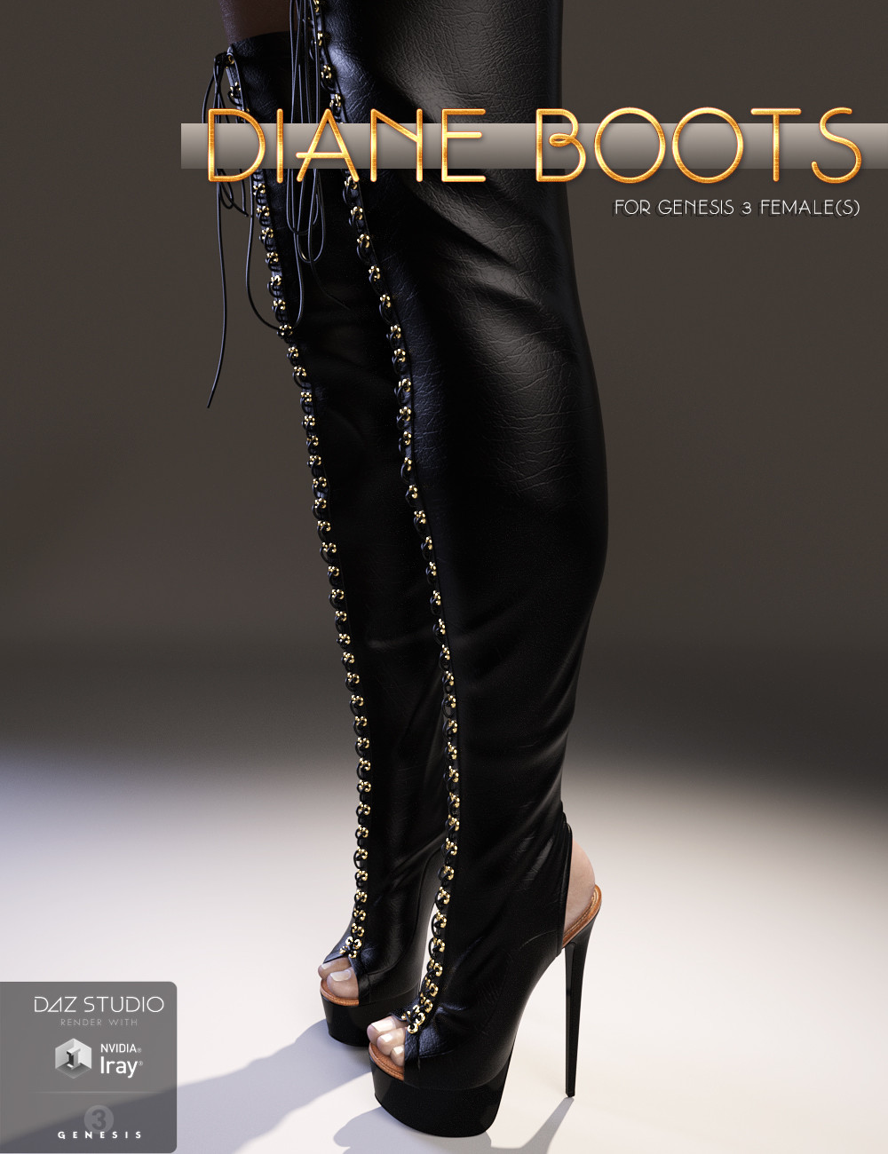Diane Boots for Genesis 3 Female(s) by: 3DSublimeProductionsoutoftouchArryn, 3D Models by Daz 3D