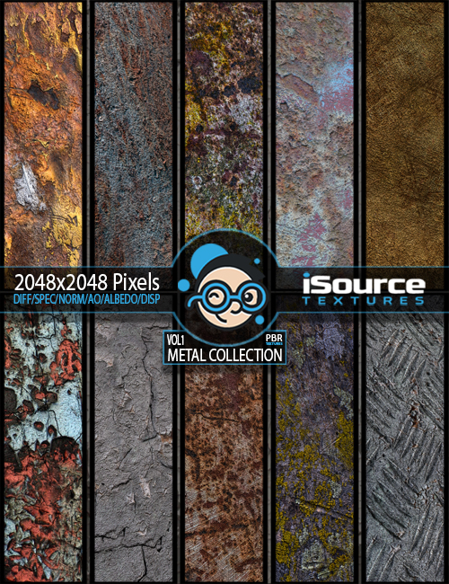 Metal Collection Merchant Resource - Vol1 (PBR Textures) by: iSourceTextures, 3D Models by Daz 3D