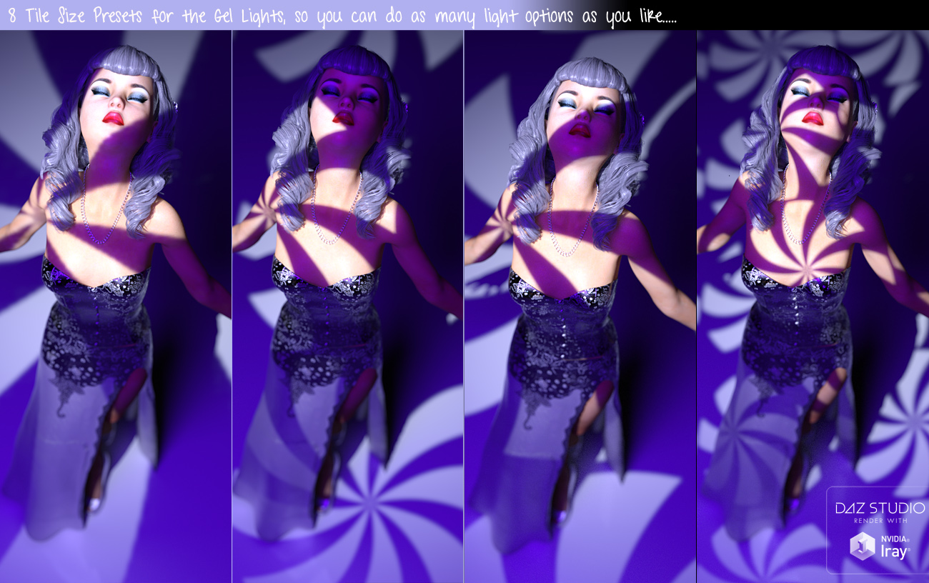 Vibrant Noir Gel Lights and Mini Tutorial for Daz Studio Iray Vibrant Noir Gel Lights and Mini Tutorial for Daz Studio Iray by: ForbiddenWhispers, 3D Models by Daz 3D
