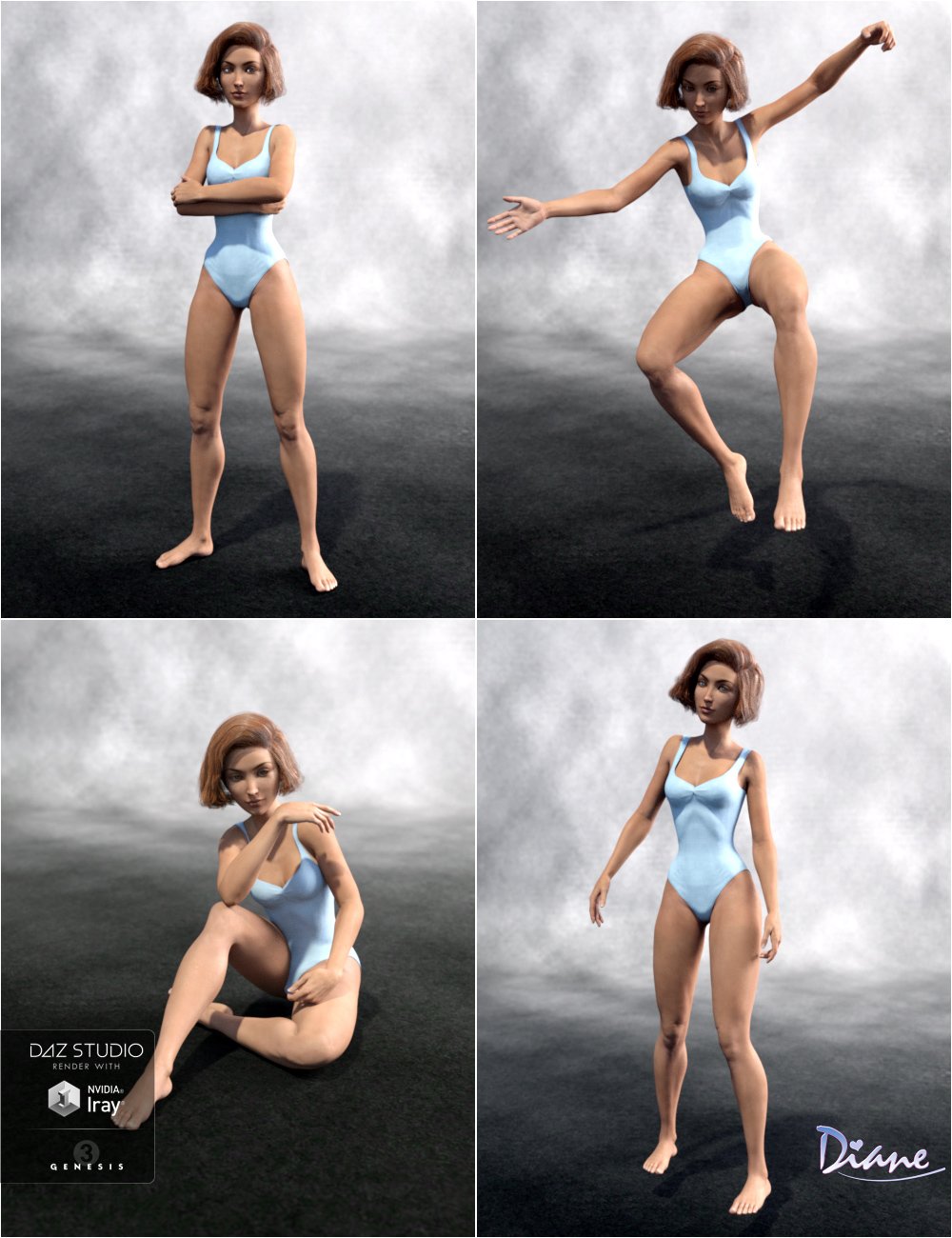 Freedom Poses for Aiko 7 by: Diane, 3D Models by Daz 3D