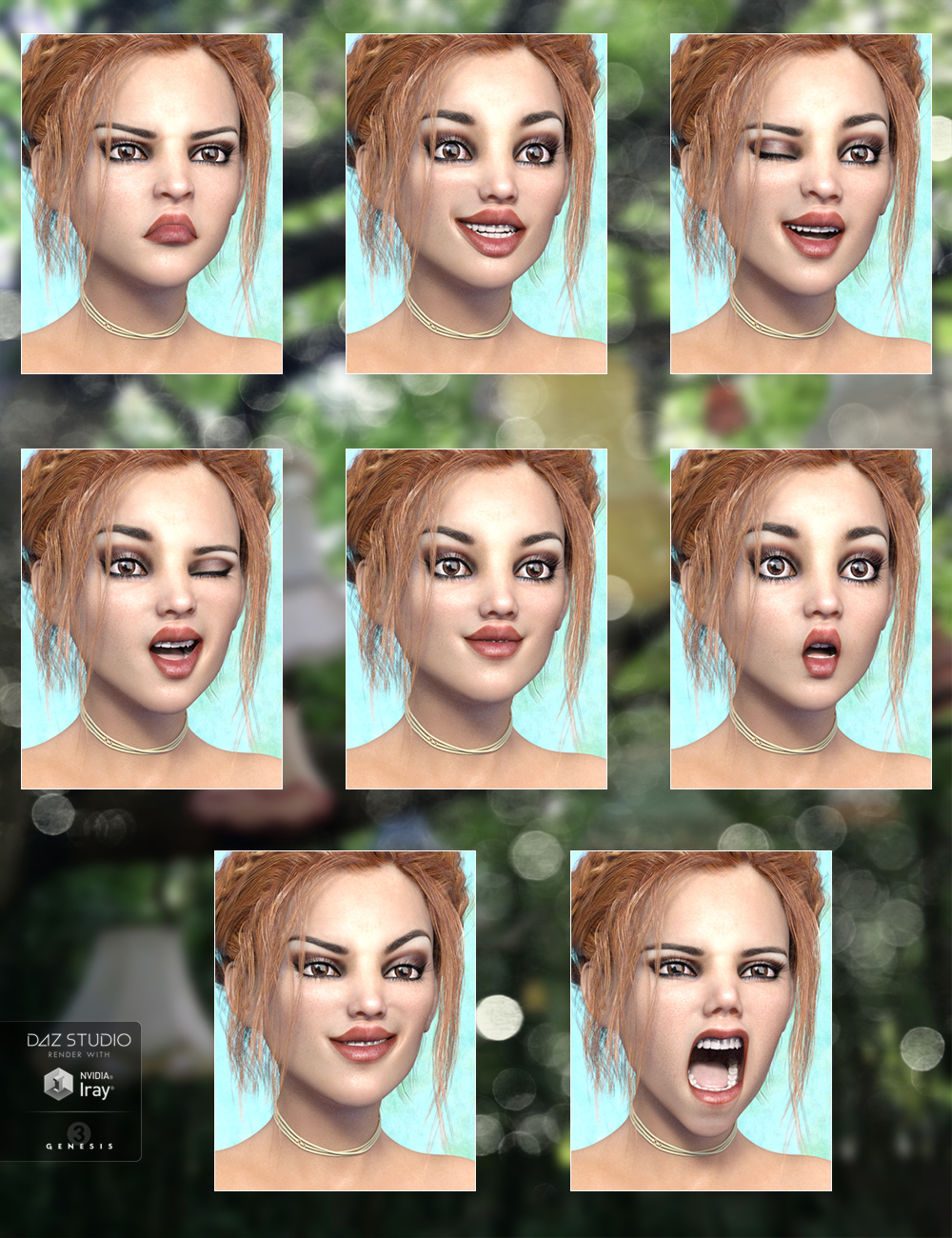 Whispers Expressions for Izabella and Genesis 3 Female(s) by: Diane, 3D Models by Daz 3D